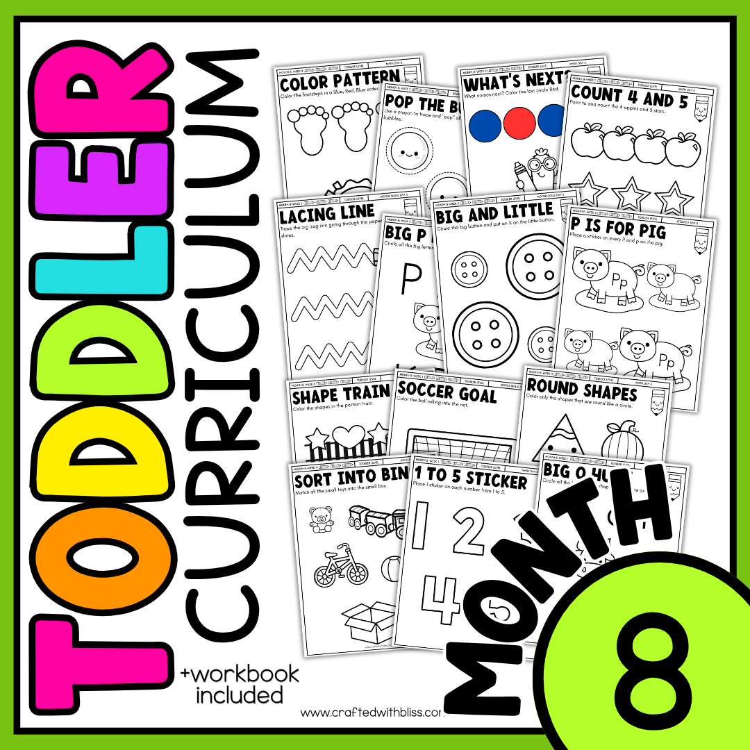 March Month 8 Toddler Curriculum Workbook Homeschool Tot School Daycare