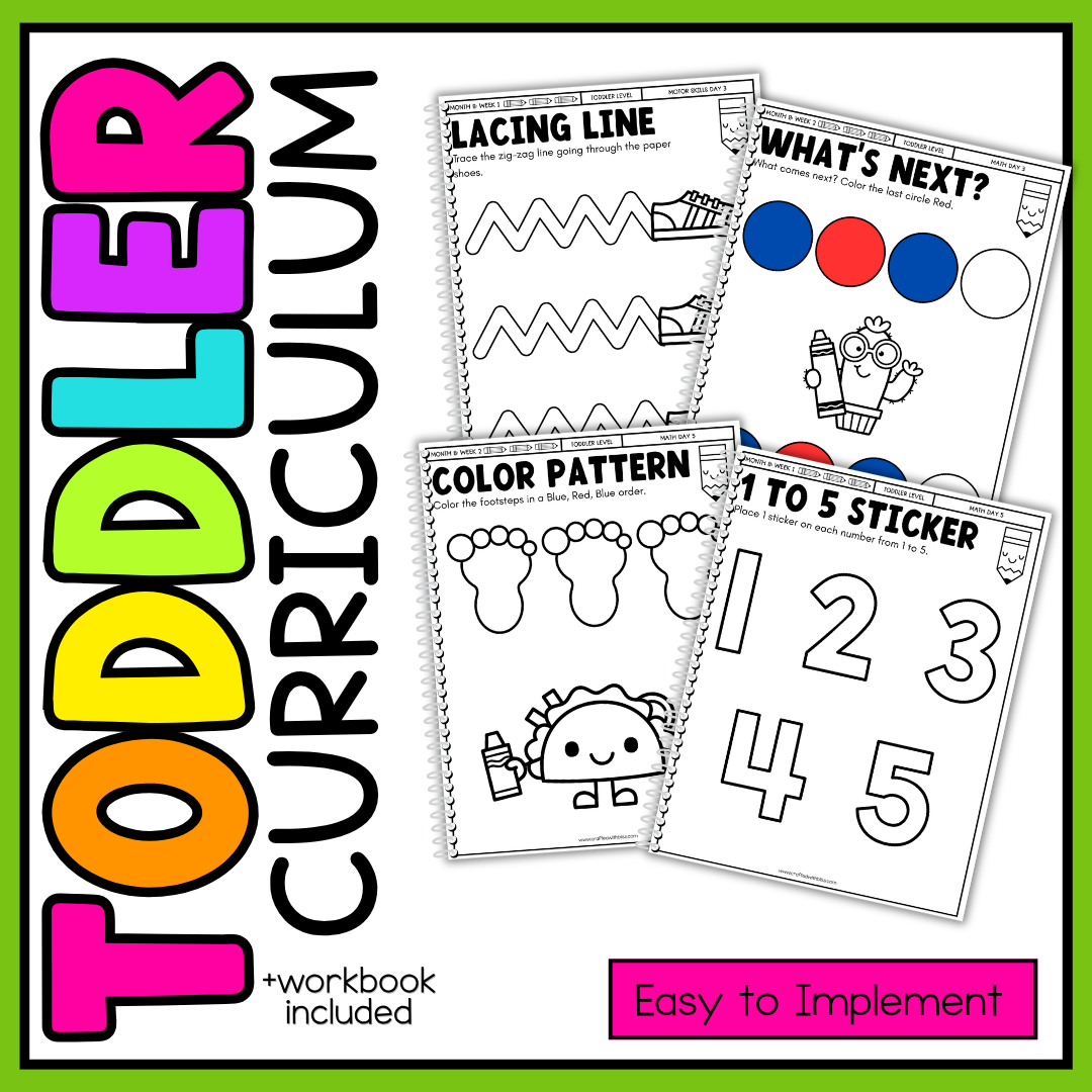 March Month 8 Toddler Curriculum Workbook Homeschool Tot School Daycare