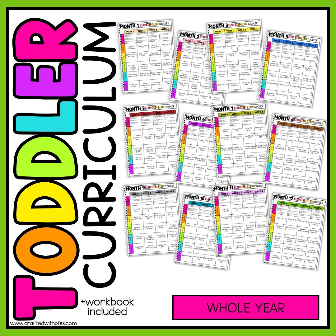 March Month 8 Toddler Curriculum Workbook Homeschool Tot School Daycare