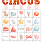 50 Circus Bingo Cards (5x5)