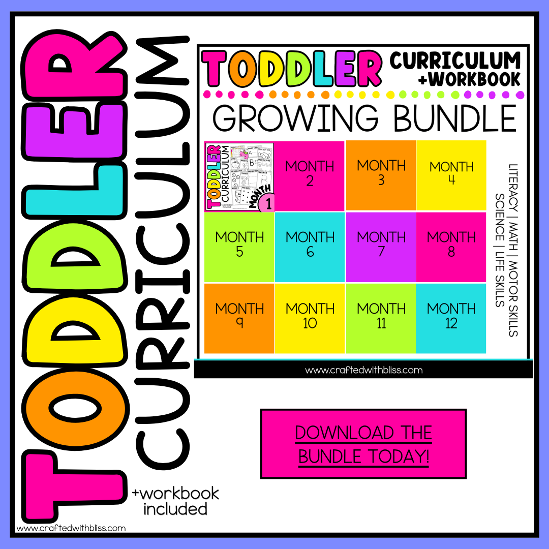 April Month 9 Toddler Curriculum Workbook Homeschool Tot School Daycare