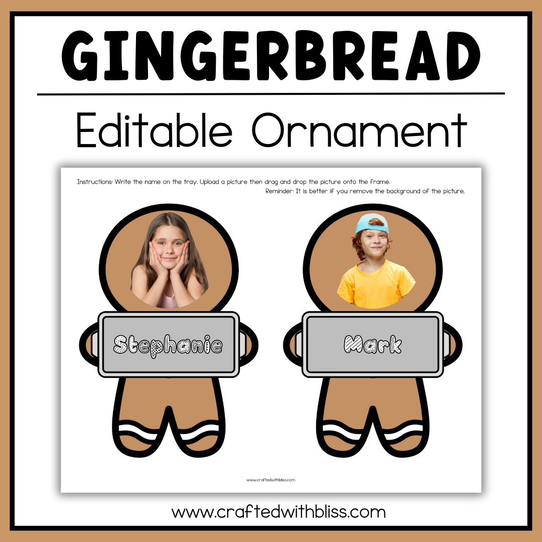 Editable Gingerbread Ornament – Canva Template