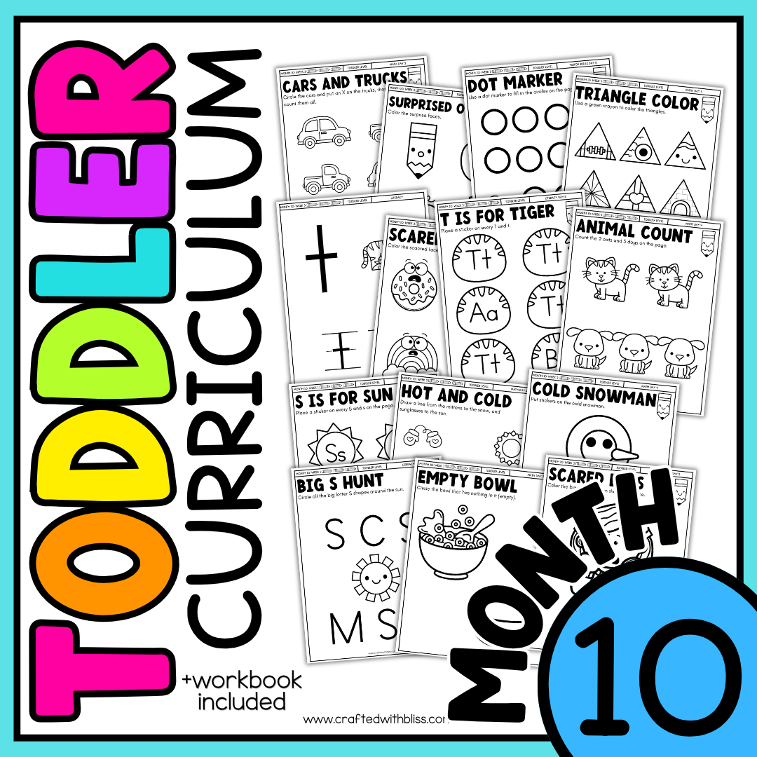 May Month 10 Toddler Curriculum Workbook Homeschool Tot School Daycare