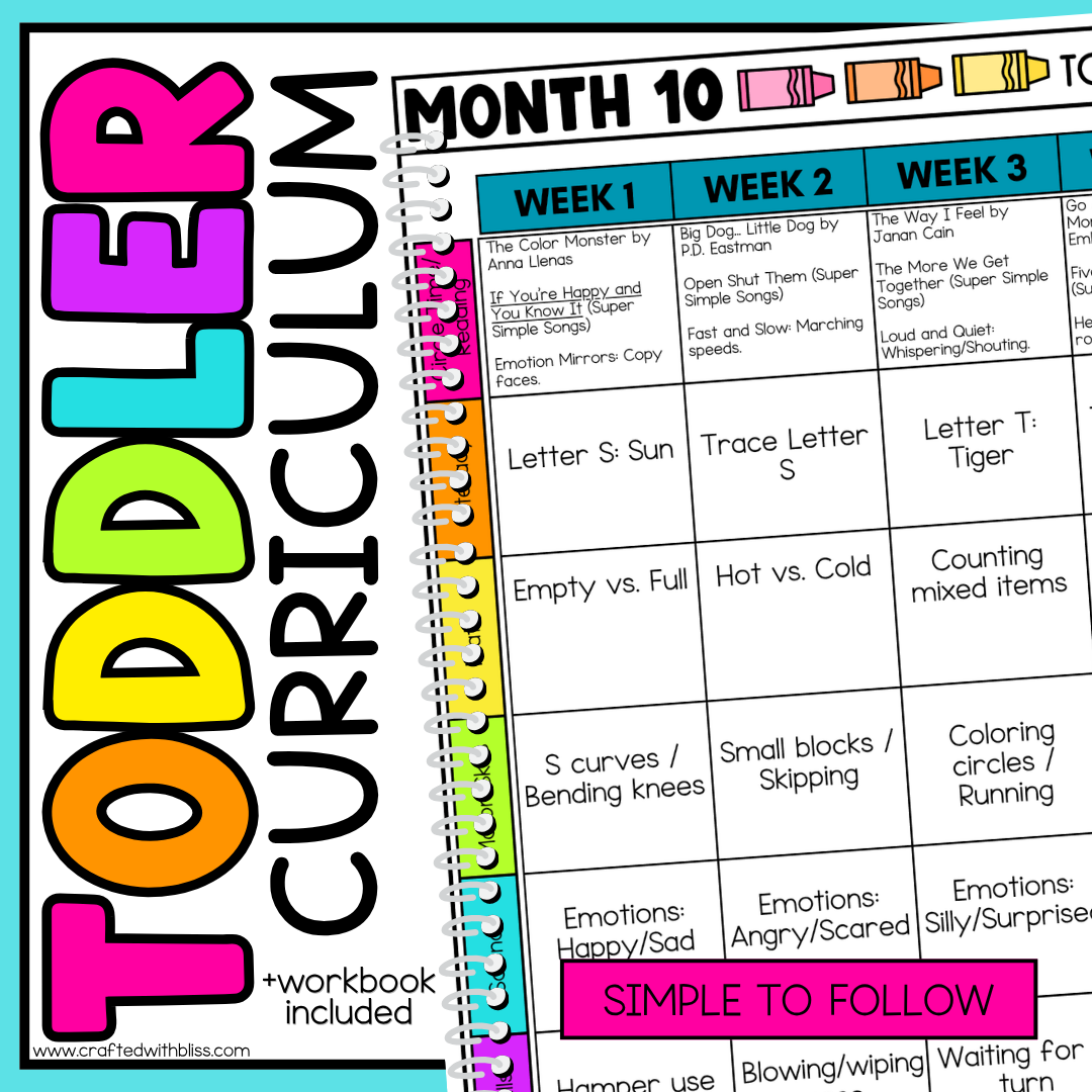 May Month 10 Toddler Curriculum Workbook Homeschool Tot School Daycare