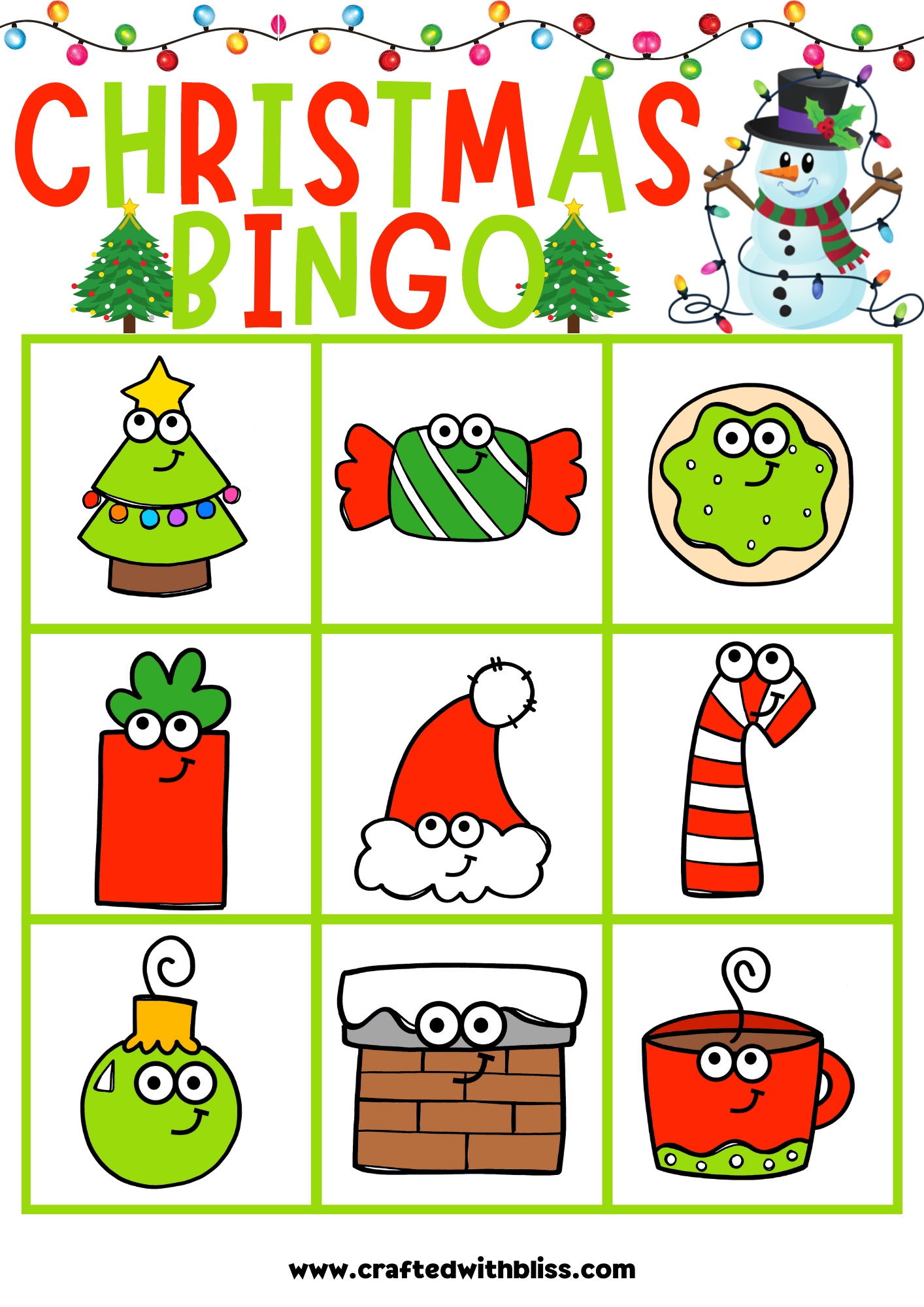 10 Christmas BINGO For Preschool-Kindergarten