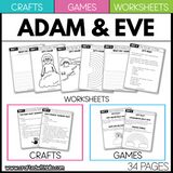 Adam And Eve Bible Story Worksheet Games Crafts