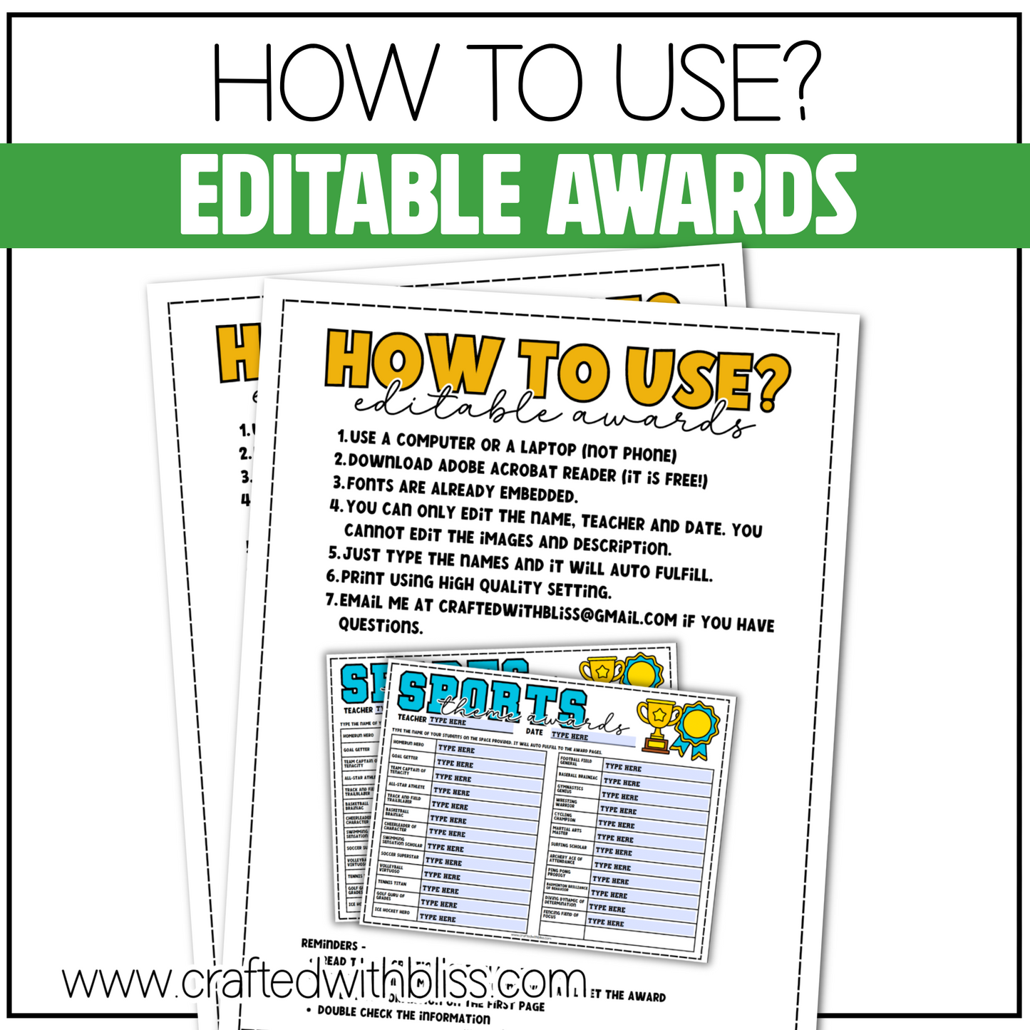 Editable End of the Year Awards Classroom Certificate Animal Theme