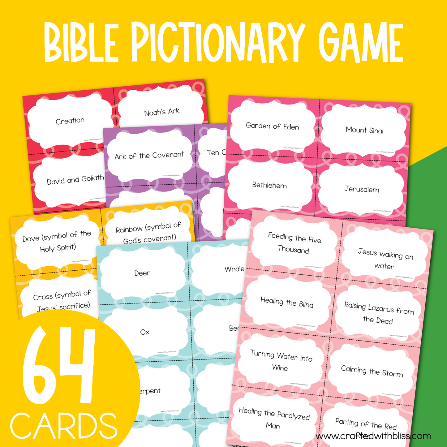 The Ultimate Bible Pictionary Game For Kids - 64 Cards