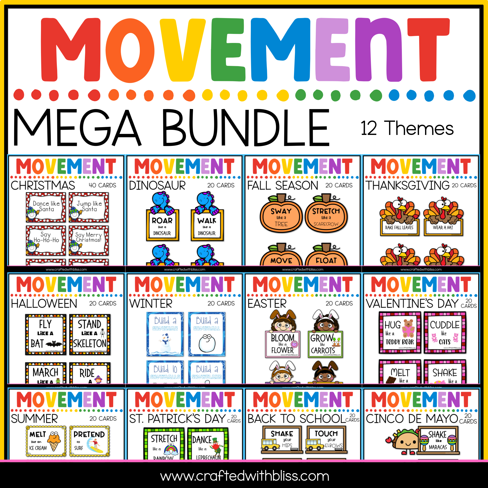 Dance Routine Task Cards Movement Task Cards Mega Bundle – CraftedwithBliss