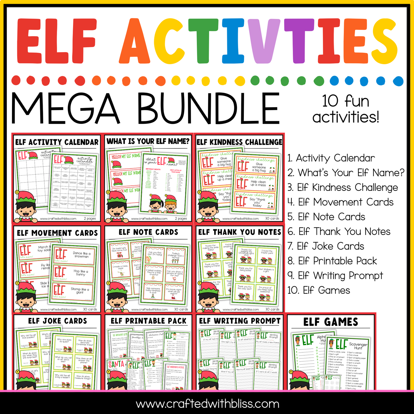 Elf Activities Mega Bundle