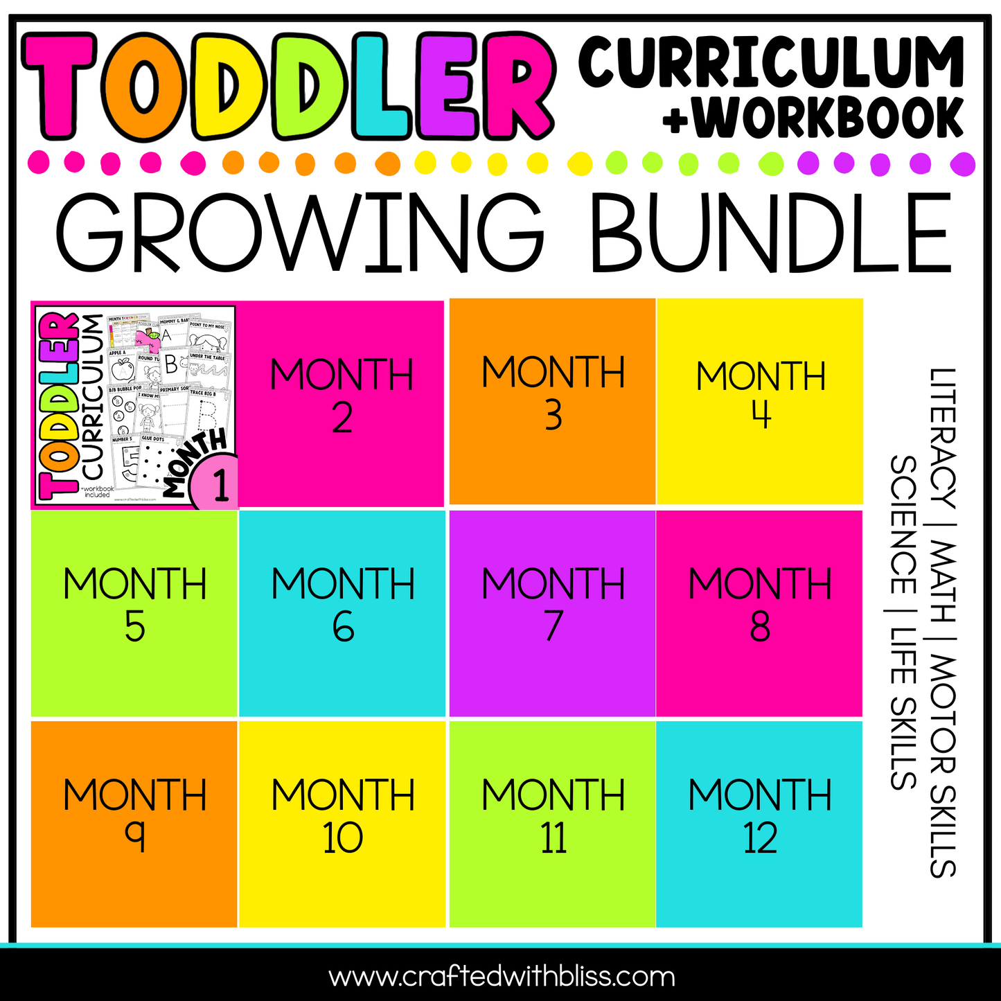 Toddler Curriculum Workbook GROWING BUNDLE Homeschool Tot School Daycare