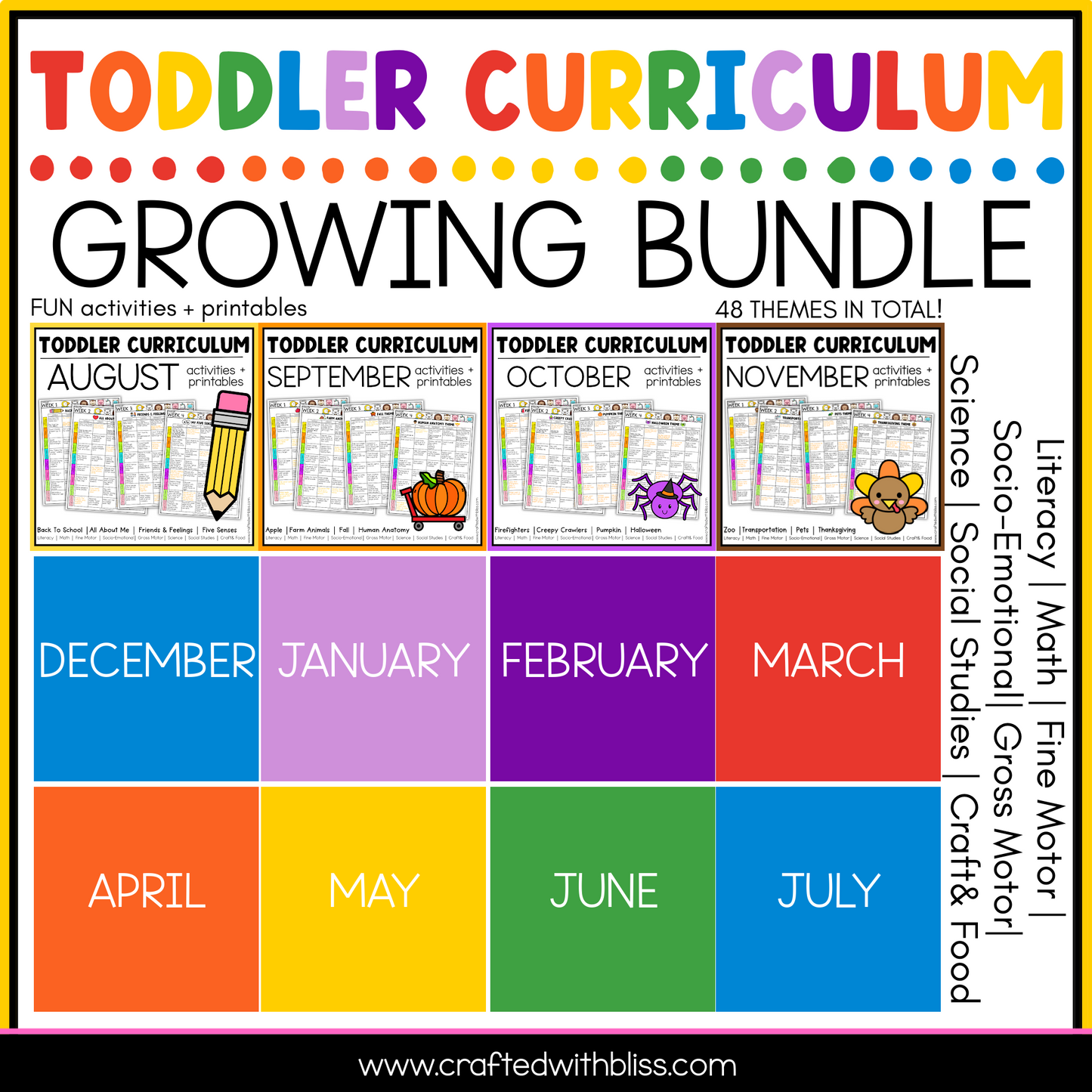 Toddler Curriculum Growing Bundle Tot School Homeschool Daycare 2-3 yo 48 Themes