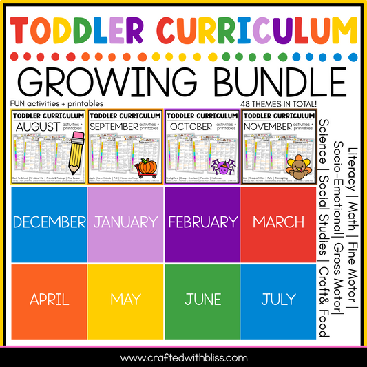 Toddler Curriculum Growing Bundle Tot School Homeschool Daycare 2-3 yo 48 Themes