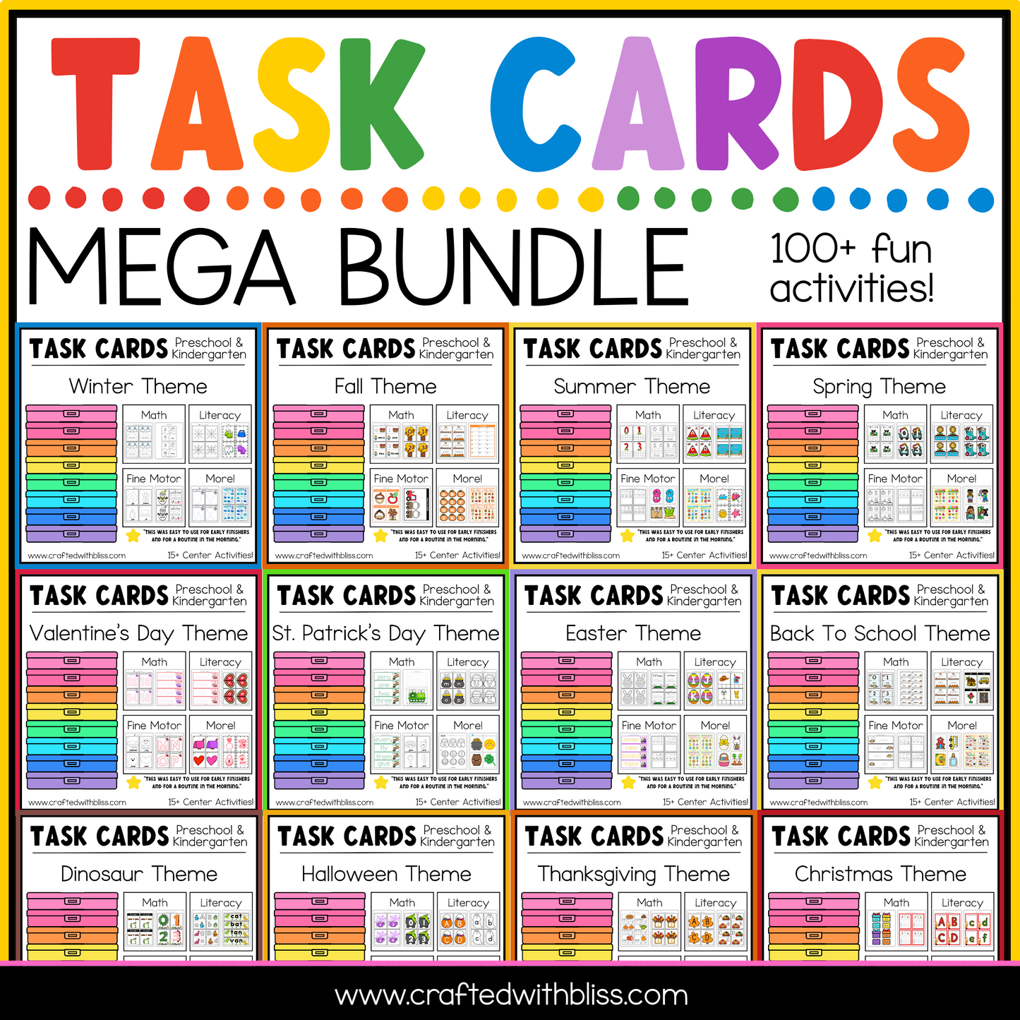 Task Cards Math and Literacy Mega Bundle