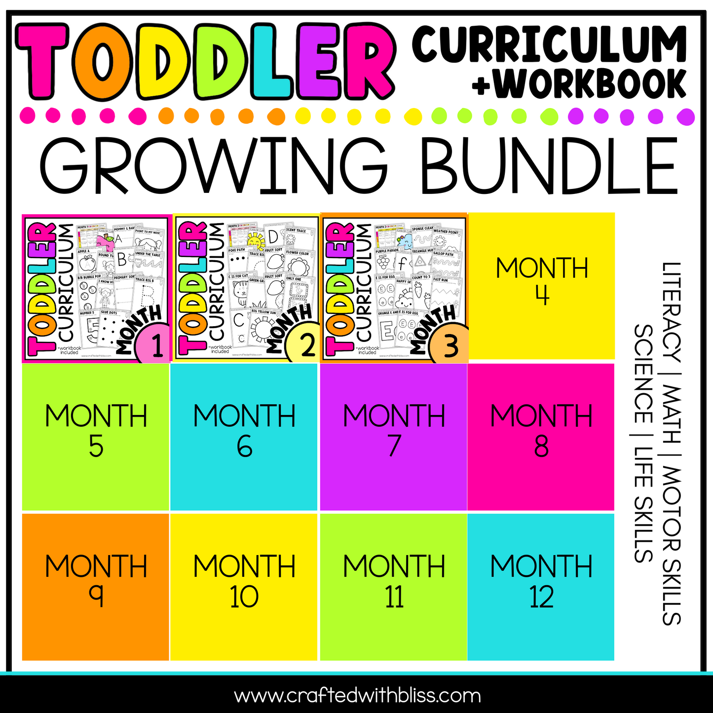 Toddler Curriculum Workbook GROWING BUNDLE Homeschool Tot School Daycare
