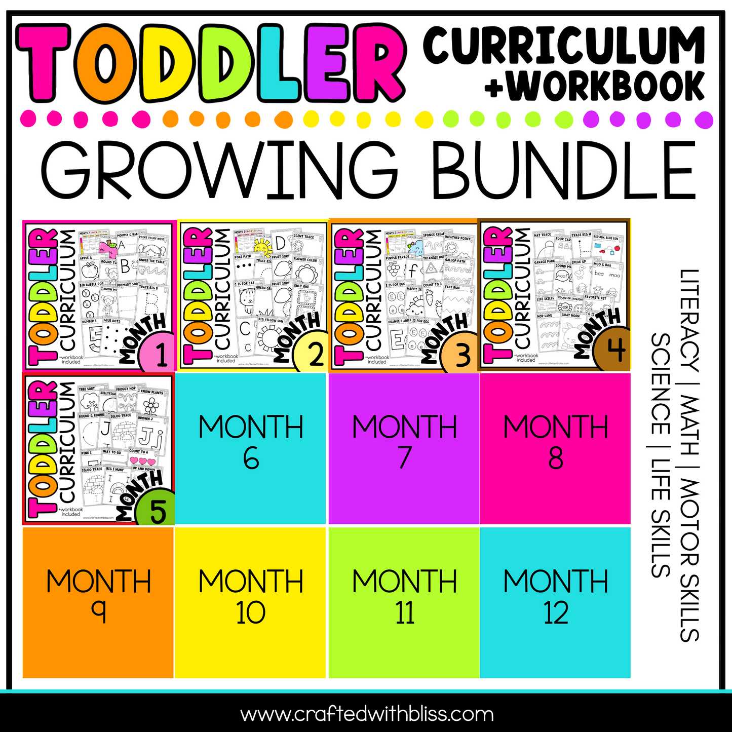 Toddler Curriculum Workbook GROWING BUNDLE Homeschool Tot School Daycare