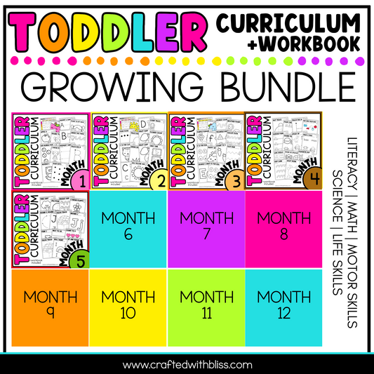 Toddler Curriculum Workbook GROWING BUNDLE Homeschool Tot School Daycare