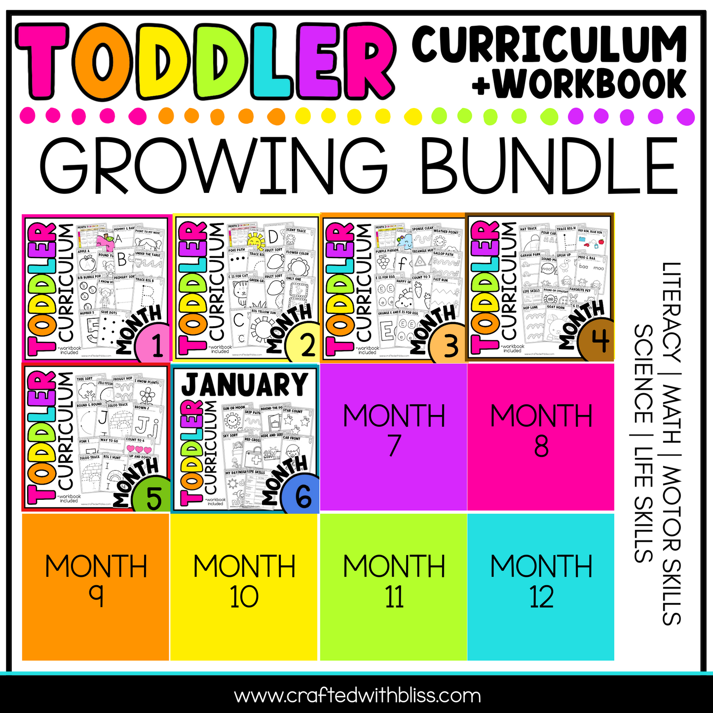 Toddler Curriculum Workbook GROWING BUNDLE Homeschool Tot School Daycare