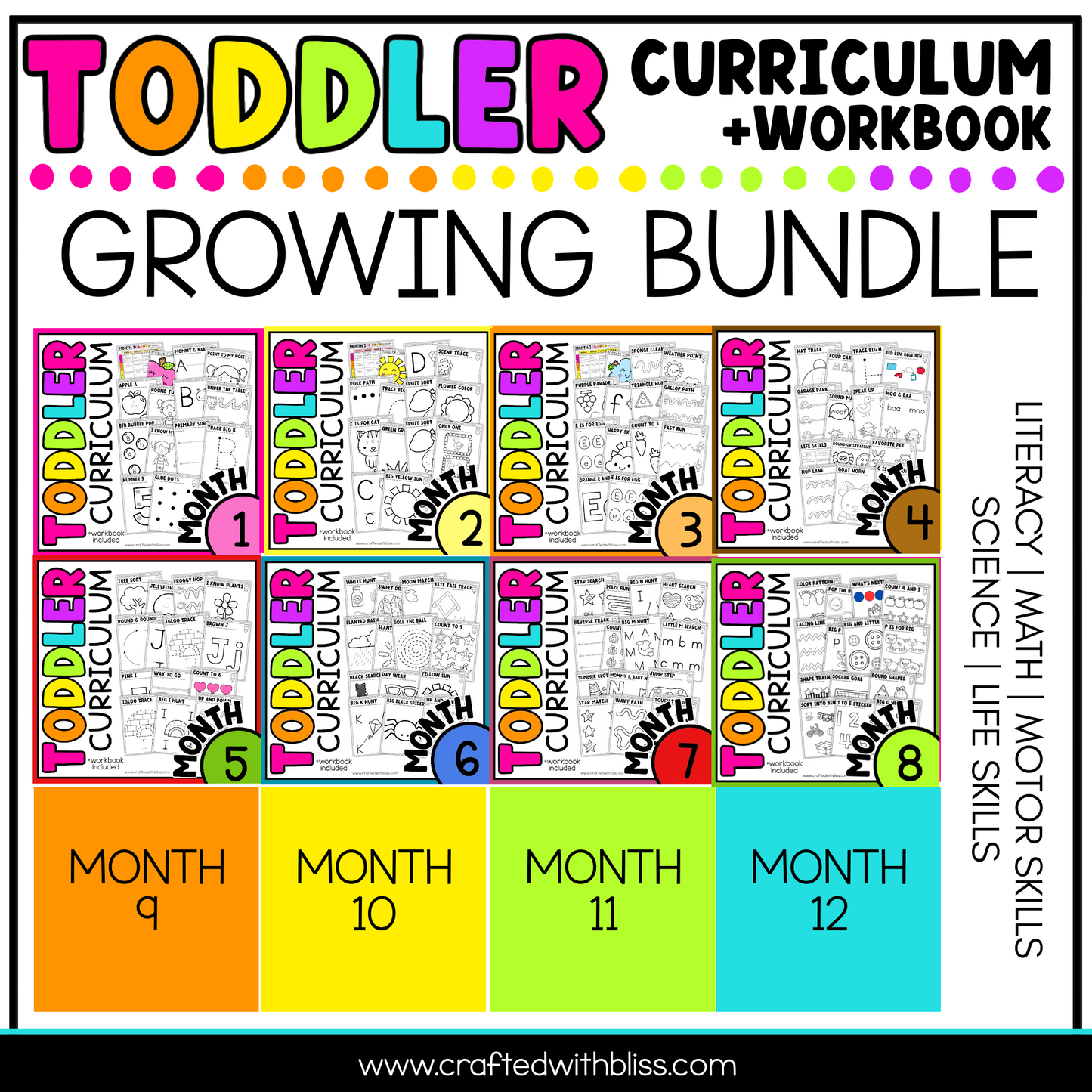 Toddler Curriculum Workbook GROWING BUNDLE Homeschool Tot School Daycare