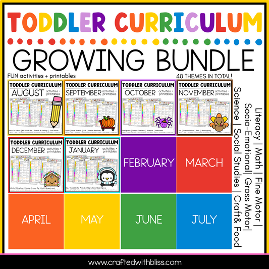 Toddler Curriculum Growing Bundle Tot School Homeschool Daycare 2-3 yo 48 Themes