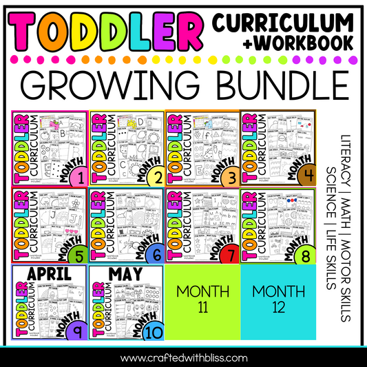 Toddler Curriculum Workbook GROWING BUNDLE Homeschool Tot School Daycare