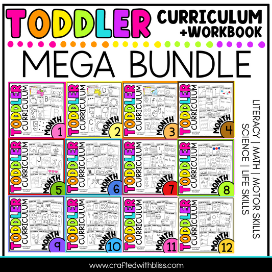 Toddler Curriculum Workbook MEGA BUNDLE Homeschool Tot School Daycare
