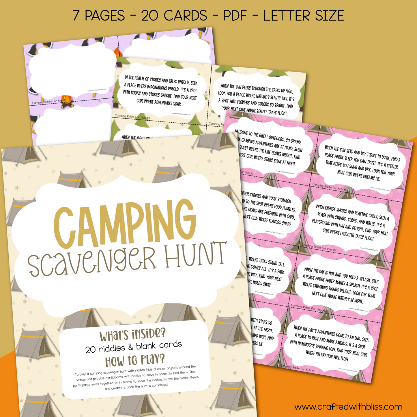 The Ultimate Camping Scavenger Hunt Riddle Clues For Kids | Camping Treasure Hunt Activity
