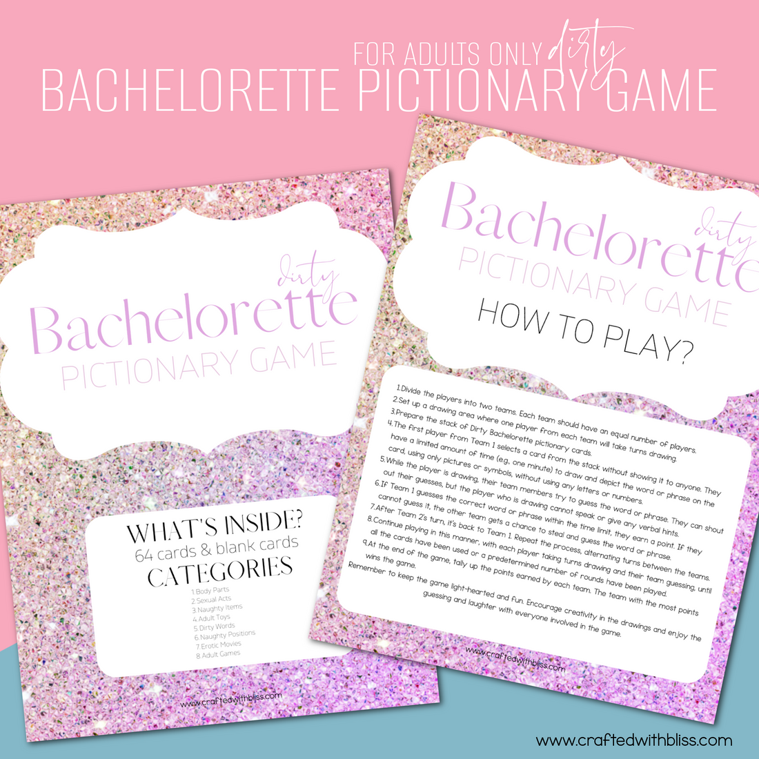 The Ultimate Dirty Bachelorette Pictionary Game - For Adults Only - 64 ...