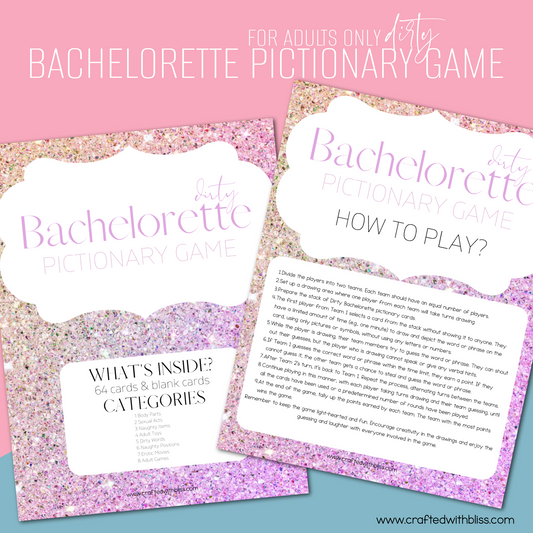 The Ultimate Dirty Bachelorette Pictionary Game - For Adults Only - 64 Cards