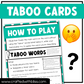 Earth Day Taboo Party Game 150 Card Fun Friday Ice Breaker Brain Break Classroom