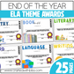 Editable ELA End of the Year Awards