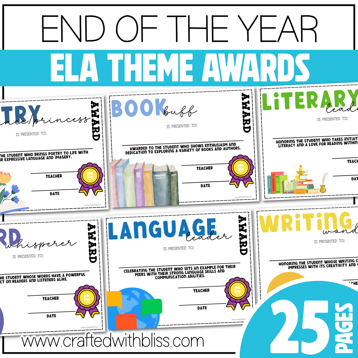 Editable ELA End of the Year Awards