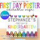 Editable First Day of School Poster Rainbow Theme | Canva Template | Rainbow