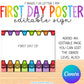 Editable First Day of School Poster Rainbow Theme | Canva Template | Rainbow