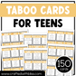 Teens Taboo Party Game 150 Cards Fun Friday Ice Breaker Brain Break Game Night Forbidden Words