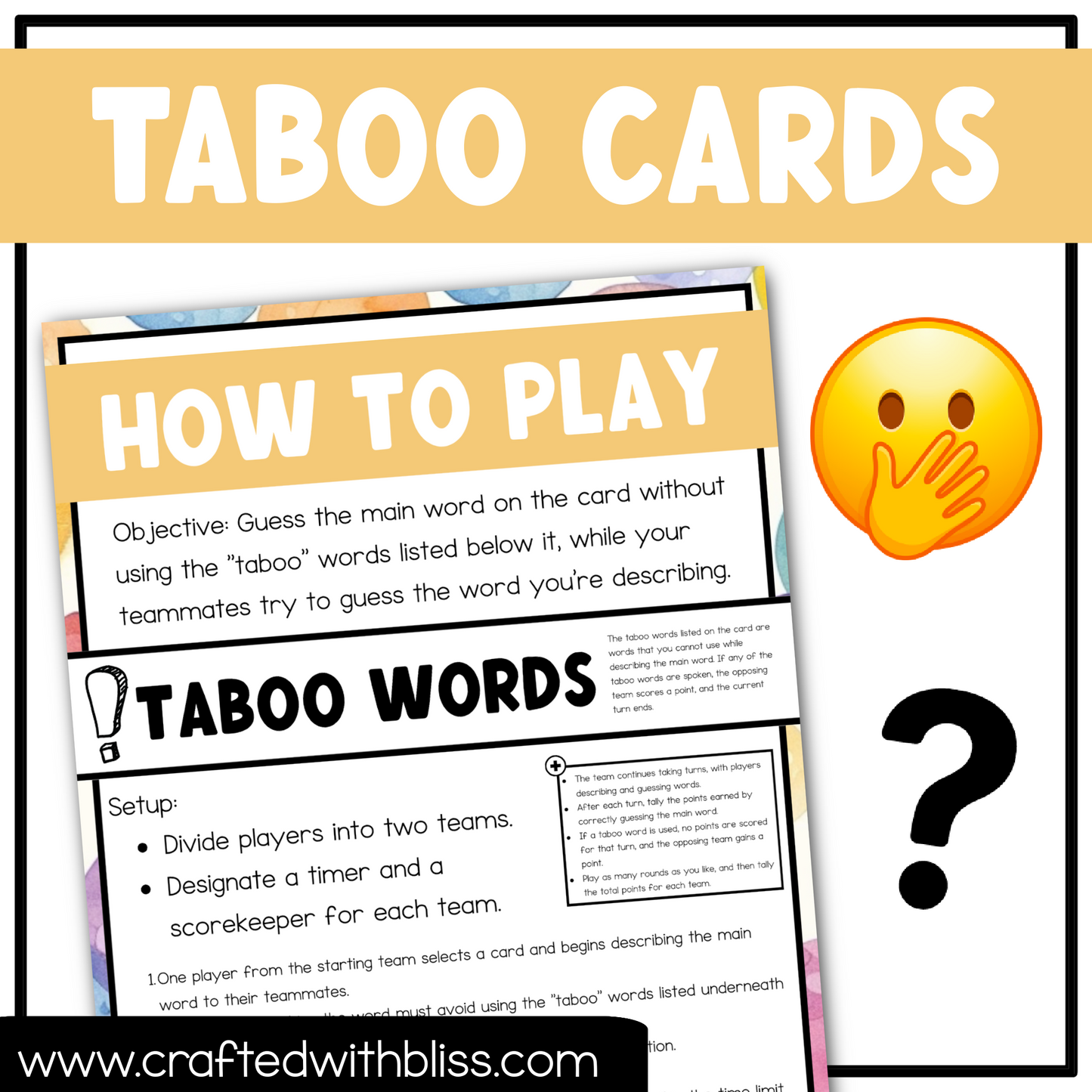 Teens Taboo Party Game 150 Cards Fun Friday Ice Breaker Brain Break Game Night Forbidden Words