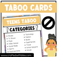 Teens Taboo Party Game 150 Cards Fun Friday Ice Breaker Brain Break Game Night Forbidden Words