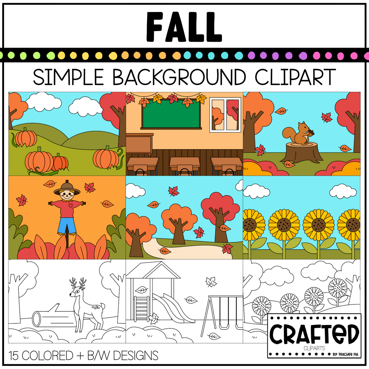 Simple Fall Visuals Simple Fall Background Scene September Clipart Commercial Use ...