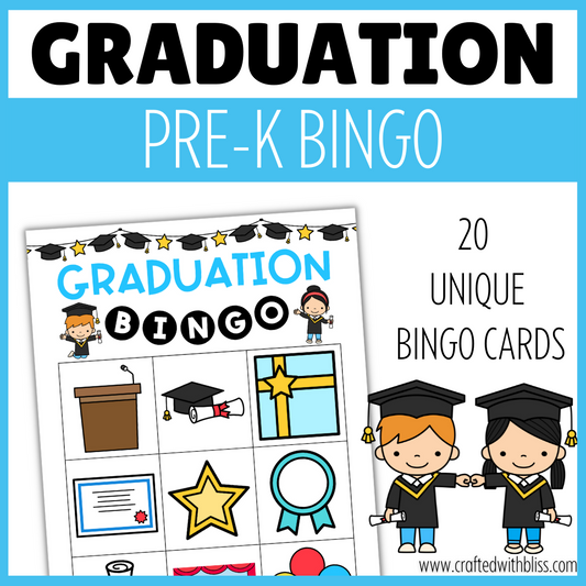 20 Cards Graduation BINGO For Preschool-Kindergarten