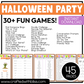 Printable Halloween Party Games For All Bundle 30+ Games