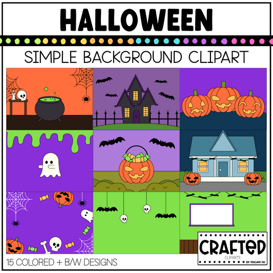 Simple Halloween Background Scene October Clipart Commercial Use