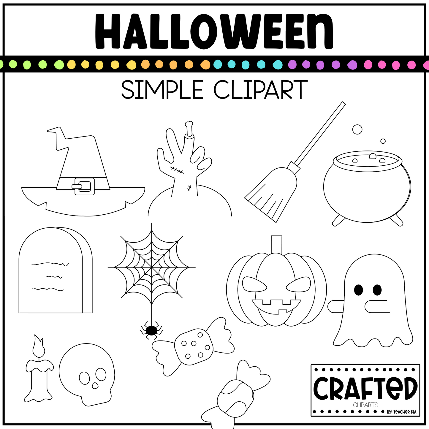 Simple Halloween Background Scene October Clipart Commercial Use