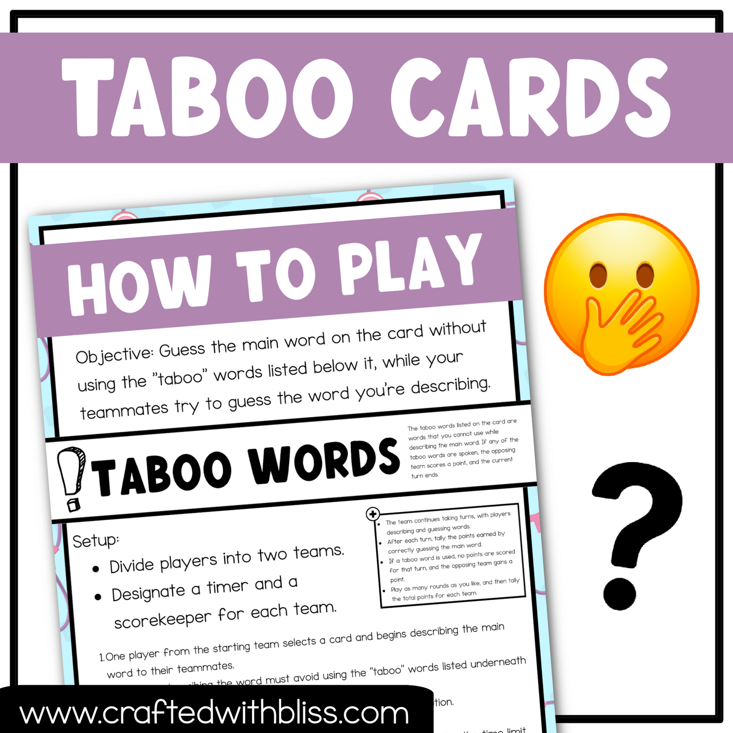 Hospital Taboo Game 150 Cards Medical Party Party Game Night Forbidden Words