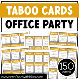 Office Party Taboo Game 150 Cards Work Party Game Night Forbidden Words