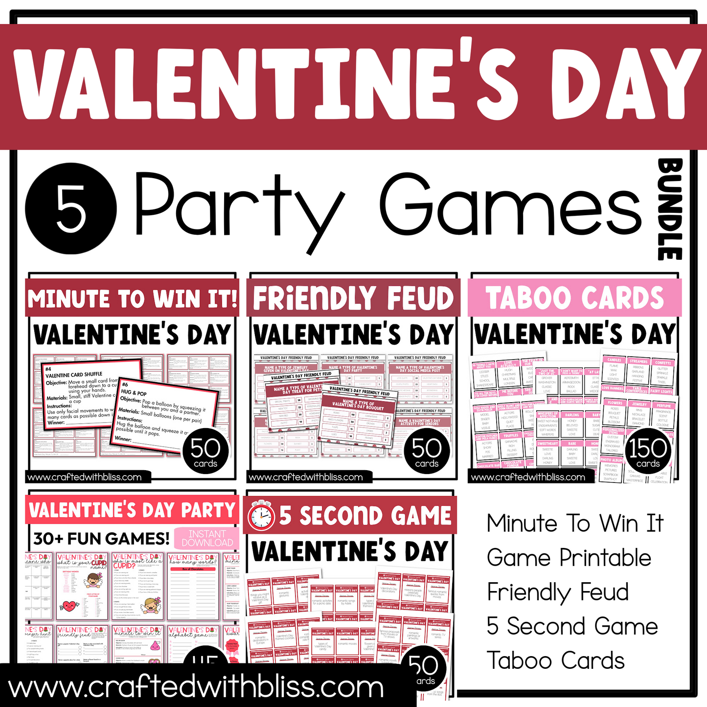 Valentine's Day Party Game Printable Bundle