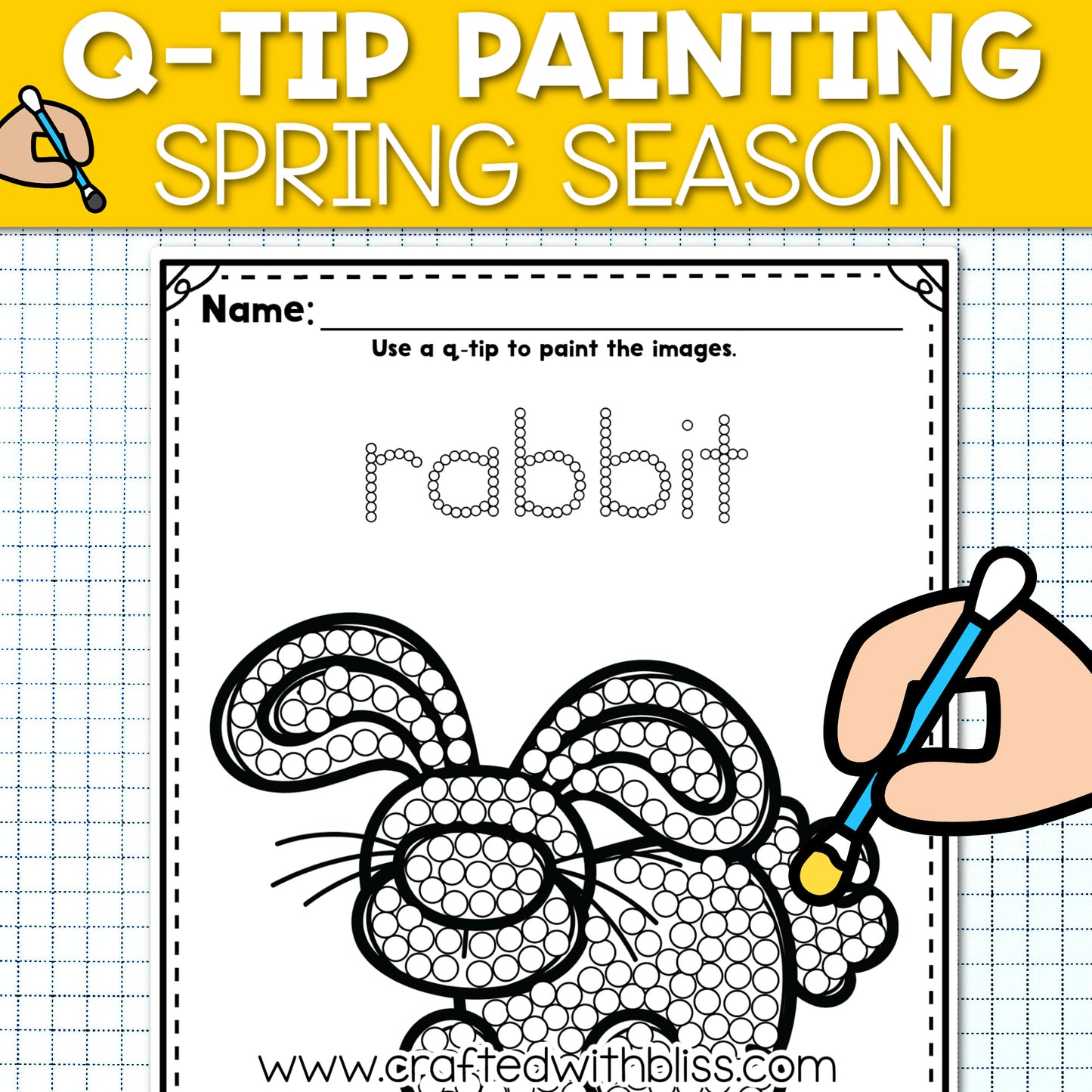 Q-Tip Painting - Spring Season Fine Motor Activity | Spring Craft