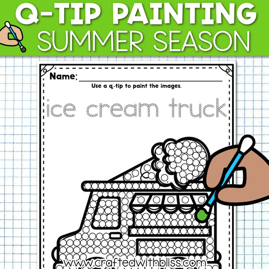 Q-Tip Painting - Summer Season Fine Motor Activity | Summer Craft
