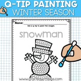 Q-Tip Painting - Winter Season Fine Motor Activity | Winter Craft