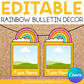 Editable Rainbow Photo Bulletin Decor | Canva Template