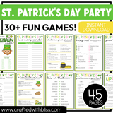 Printable St. Patrick's Day Party Games For All Bundle 30+ Games